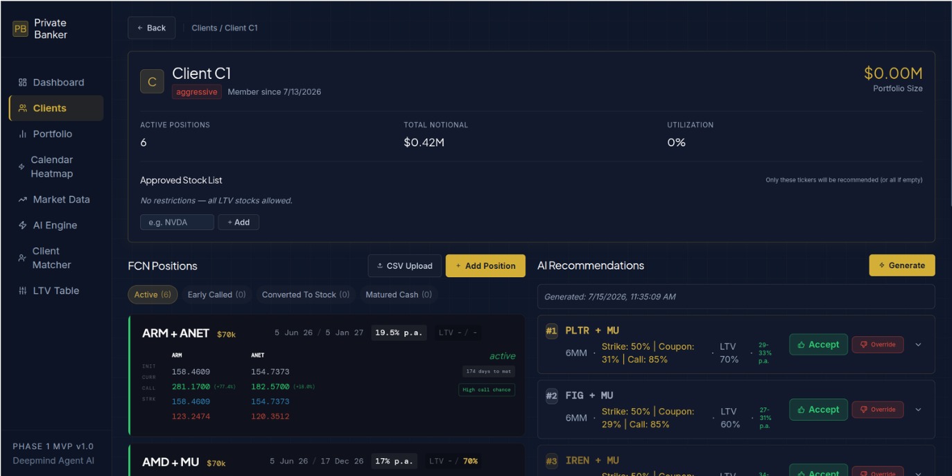 Agentic AI for Relationship & Investment Managers product interface